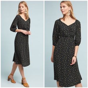 Anthropologie Black Floral Dress- Size 10